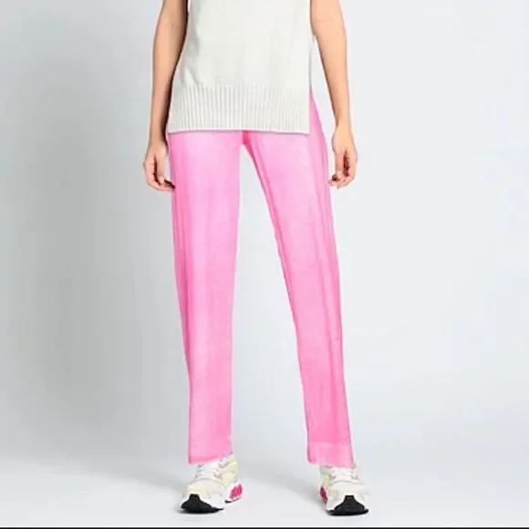 NWT Majestic Filatures Linen Straight Leg High Rise Casual Knit Pants